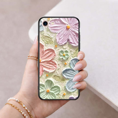 iPhone 8 / 7 - Floral Series 4 - HQ Ultra Shine Premium Infinity Glass Soft Silicon Borders Case