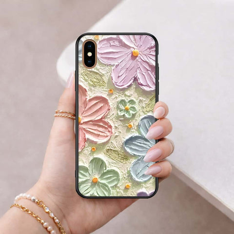 iPhone XS Max - Floral Series 4 - HQ Ultra Shine Premium Infinity Glass Soft Silicon Borders Case