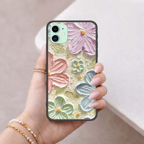 iPhone 11 - Floral Series 4 - HQ Ultra Shine Premium Infinity Glass Soft Silicon Borders Case