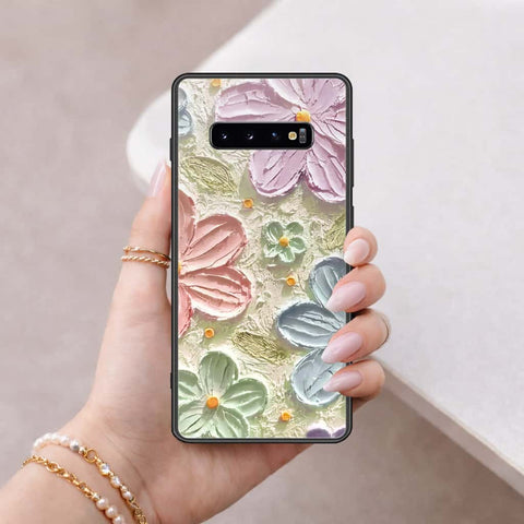Samsung Galaxy S10 Plus Cover - Floral Series 4 - HQ Ultra Shine Premium Infinity Glass Soft Silicon Borders Case