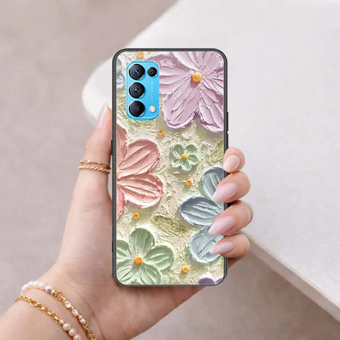 Oppo Find X3 Lite Cover - Floral Series 4 - HQ Ultra Shine Premium Infinity Glass Soft Silicon Borders Case