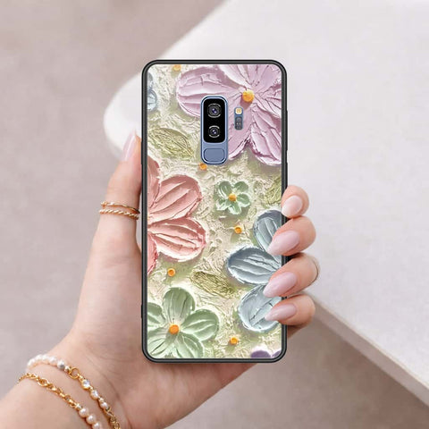 Samsung Galaxy S9 Plus Cover - Floral Series 4 - HQ Ultra Shine Premium Infinity Glass Soft Silicon Borders Case