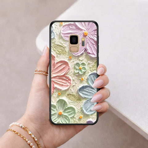 Samsung Galaxy S9 Cover - Floral Series 4 - HQ Ultra Shine Premium Infinity Glass Soft Silicon Borders Case