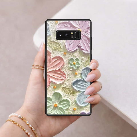 Samsung Galaxy Note 8 Cover - Floral Series 4 - HQ Ultra Shine Premium Infinity Glass Soft Silicon Borders Case