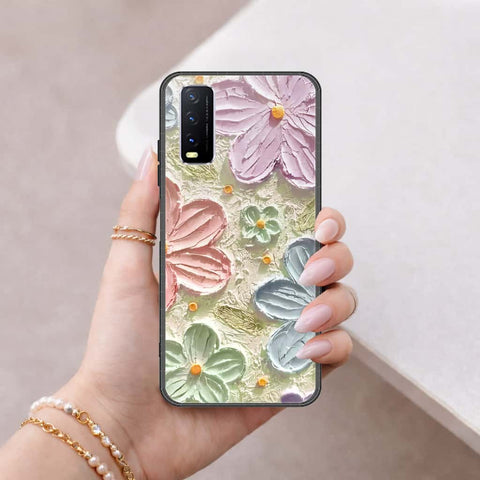 Vivo Y12a Cover - Floral Series 4 - HQ Ultra Shine Premium Infinity Glass Soft Silicon Borders Case