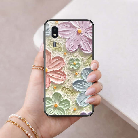 Samsung Galaxy A2 Core Cover - Floral Series 4 - HQ Ultra Shine Premium Infinity Glass Soft Silicon Borders Case