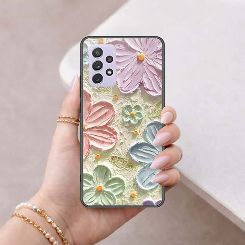 Samsung Galaxy A72 Cover - Floral Series 4 - HQ Ultra Shine Premium Infinity Glass Soft Silicon Borders Case