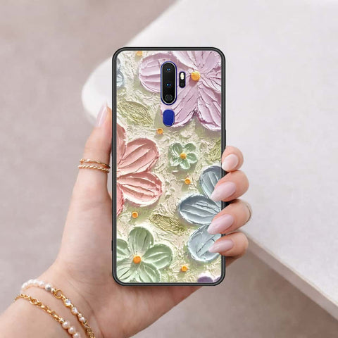 Oppo A9 2020 Cover - Floral Series 4 - HQ Ultra Shine Premium Infinity Glass Soft Silicon Borders Case