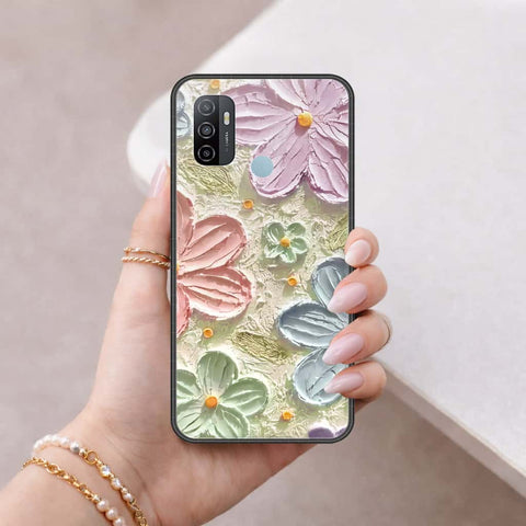 Oppo A53s Cover - Floral Series 4 - HQ Ultra Shine Premium Infinity Glass Soft Silicon Borders Case