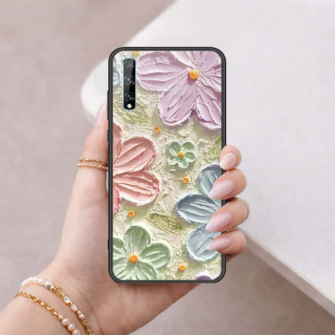 Huawei Y8p Cover - Floral Series 4 - HQ Ultra Shine Premium Infinity Glass Soft Silicon Borders Case