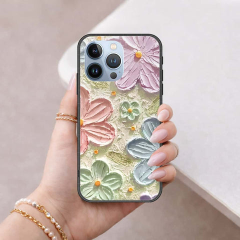 iPhone 13 Pro Cover - Floral Series 4 - HQ Ultra Shine Premium Infinity Glass Soft Silicon Borders Case