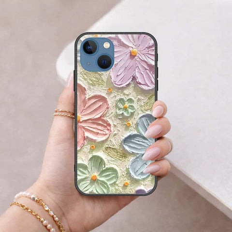 iPhone 13 Cover - Floral Series 4 - HQ Ultra Shine Premium Infinity Glass Soft Silicon Borders Case