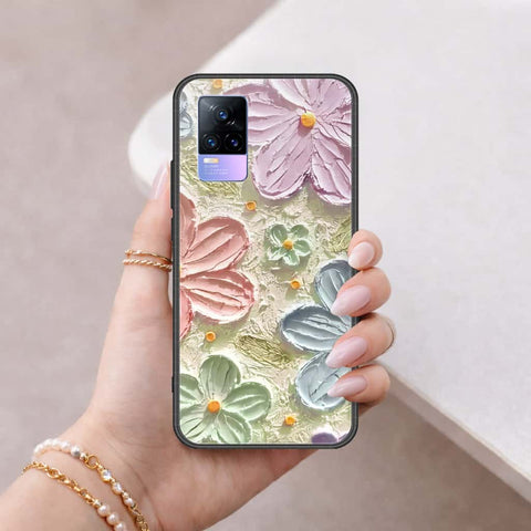 Vivo V21e Cover - Floral Series 4 - HQ Ultra Shine Premium Infinity Glass Soft Silicon Borders Case