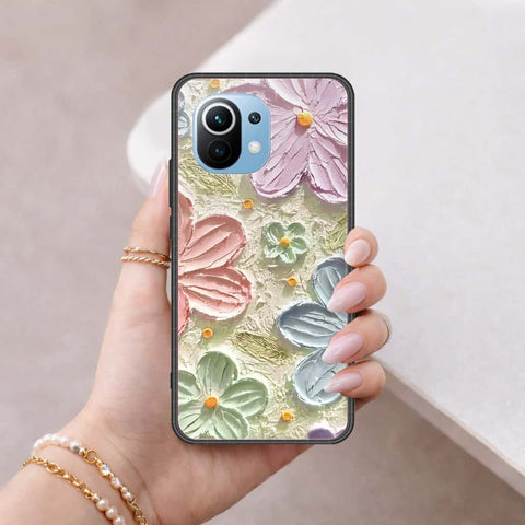 Xiaomi Mi 11 Cover - Floral Series 4 - HQ Ultra Shine Premium Infinity Glass Soft Silicon Borders Case