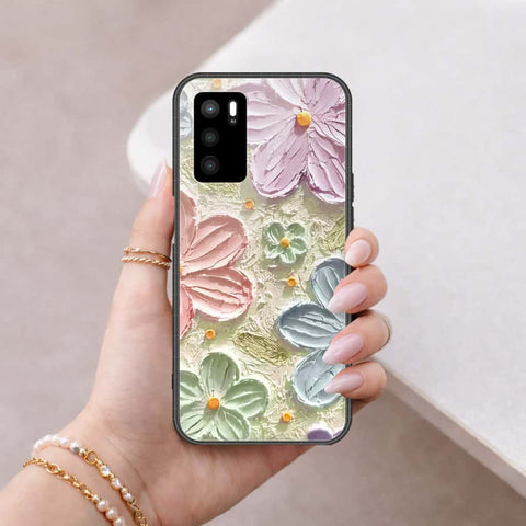 Oppo A16 Cover - Floral Series 4 - HQ Ultra Shine Premium Infinity Glass Soft Silicon Borders Case