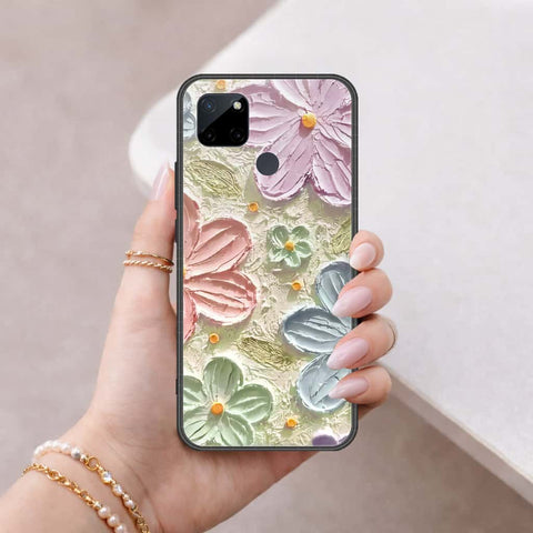 Realme C21Y Cover - Floral Series 4 - HQ Ultra Shine Premium Infinity Glass Soft Silicon Borders Case