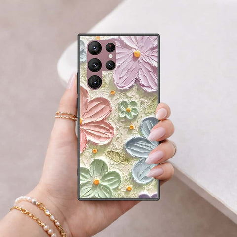 Samsung Galaxy S22 Ultra 5G Cover - Floral Series 4 - HQ Ultra Shine Premium Infinity Glass Soft Silicon Borders Case