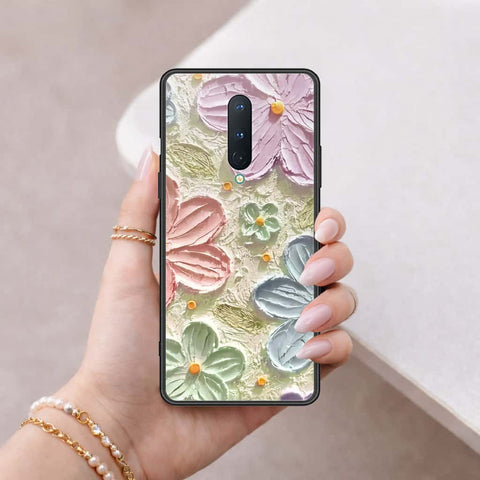 OnePlus 8 Cover - Floral Series 4 - HQ Ultra Shine Premium Infinity Glass Soft Silicon Borders Case