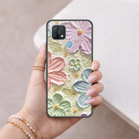 Oppo A15 Cover - Floral Series 4 - HQ Ultra Shine Premium Infinity Glass Soft Silicon Borders Case