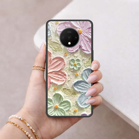 OnePlus 7T Cover - Floral Series 4 - HQ Ultra Shine Premium Infinity Glass Soft Silicon Borders Case