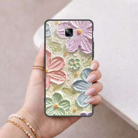 OnePlus 3 Cover - Floral Series 4 - HQ Ultra Shine Premium Infinity Glass Soft Silicon Borders Case