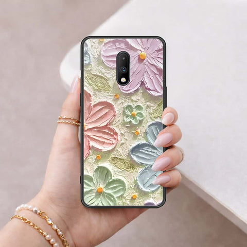 OnePlus 7 Cover - Floral Series 4 - HQ Ultra Shine Premium Infinity Glass Soft Silicon Borders Case