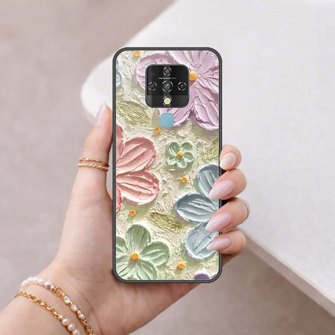 Tecno Camon 16 Cover - Floral Series 4 - HQ Ultra Shine Premium Infinity Glass Soft Silicon Borders Case