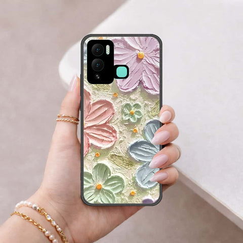 Infinix Hot 12 Play Cover - Floral Series 4 - HQ Ultra Shine Premium Infinity Glass Soft Silicon Borders Case