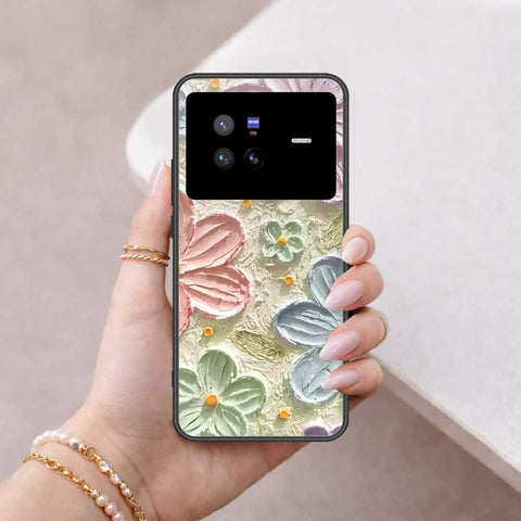 Vivo X80 Cover - Floral Series 4 - HQ Ultra Shine Premium Infinity Glass Soft Silicon Borders Case