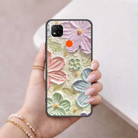 Xiaomi Redmi 9C Cover - Floral Series 4 - HQ Ultra Shine Premium Infinity Glass Soft Silicon Borders Case