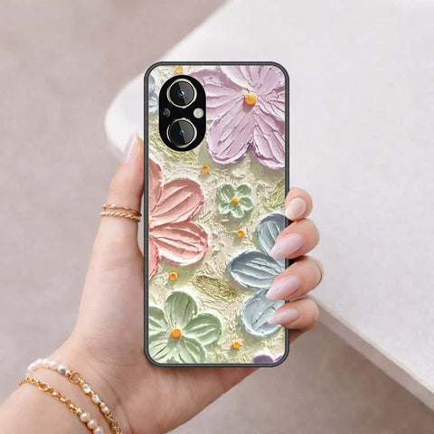 Oppo A96 Cover - Floral Series 4 - HQ Ultra Shine Premium Infinity Glass Soft Silicon Borders Case