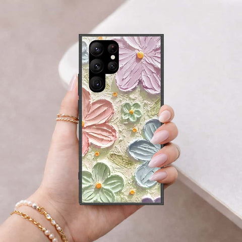 Samsung Galaxy S23 Ultra 5G Cover - Floral Series 4 - HQ Ultra Shine Premium Infinity Glass Soft Silicon Borders Case (Fast Delivery)