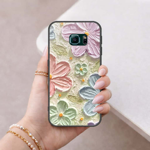 Samsung Galaxy S6 Edge Cover - Floral Series 4 - HQ Ultra Shine Premium Infinity Glass Soft Silicon Borders Case
