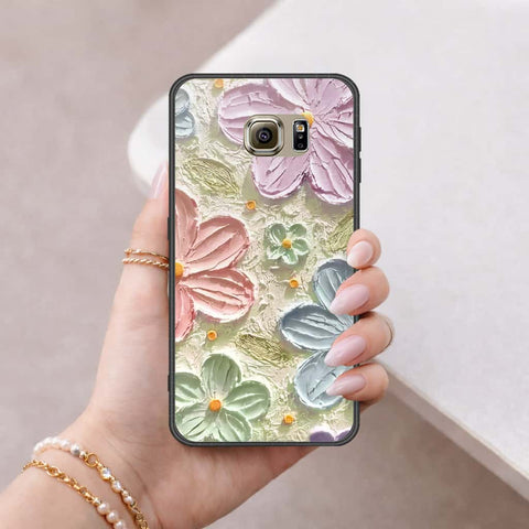 Samsung Galaxy S6 Cover - Floral Series 4 - HQ Ultra Shine Premium Infinity Glass Soft Silicon Borders Case