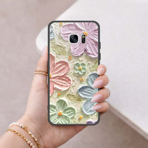 Samsung Galaxy S7 Edge Cover - Floral Series 4 - HQ Ultra Shine Premium Infinity Glass Soft Silicon Borders Case