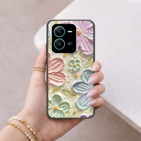 Vivo V25 5G Cover - Floral Series 4 - HQ Ultra Shine Premium Infinity Glass Soft Silicon Borders Case