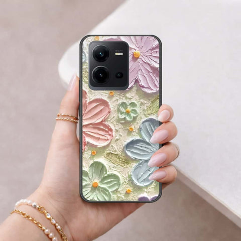 Vivo V25e Cover - Floral Series 4 - HQ Ultra Shine Premium Infinity Glass Soft Silicon Borders Case