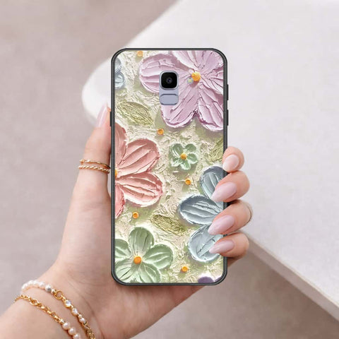 Samsung Galaxy J6 2018 Cover - Floral Series 4 - HQ Ultra Shine Premium Infinity Glass Soft Silicon Borders Case