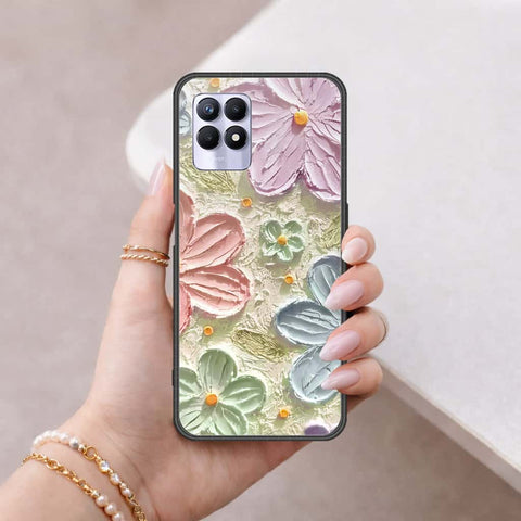 Realme 8i Cover - Floral Series 4 - HQ Ultra Shine Premium Infinity Glass Soft Silicon Borders Case