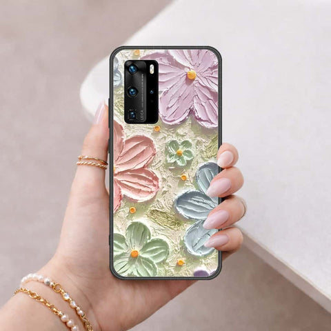 Huawei P40 Pro Cover - Floral Series 4 - HQ Ultra Shine Premium Infinity Glass Soft Silicon Borders Case
