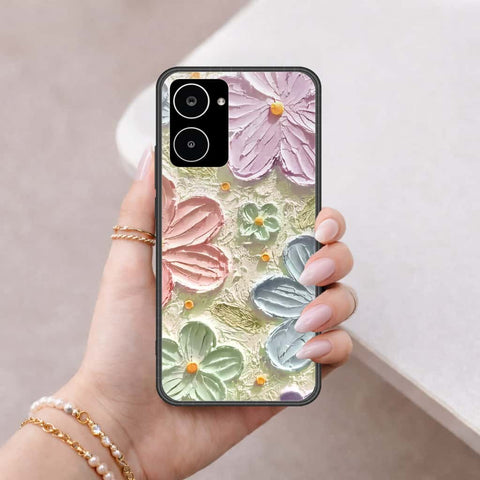 Realme 10 Cover - Floral Series 4 - HQ Ultra Shine Premium Infinity Glass Soft Silicon Borders Case