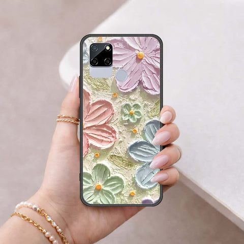 Realme C12 Cover - Floral Series 4 - HQ Ultra Shine Premium Infinity Glass Soft Silicon Borders Case