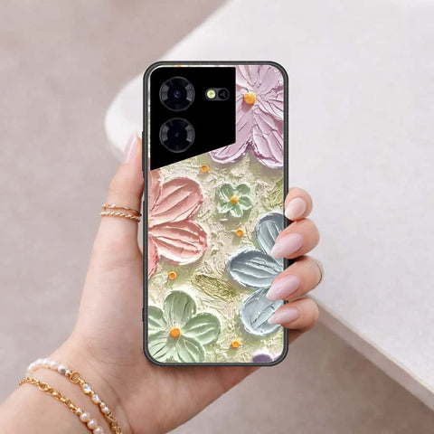 Tecno Pova 5 Pro Cover - Floral Series 4 - HQ Ultra Shine Premium Infinity Glass Soft Silicon Borders Case