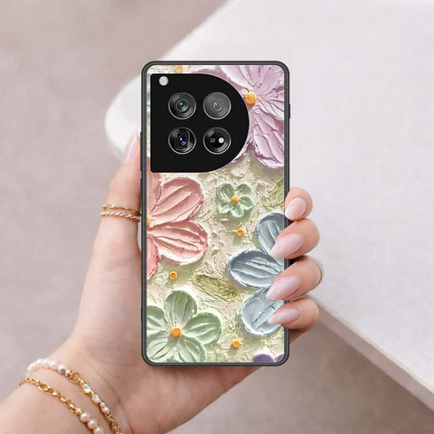 OnePlus 12 Cover - Floral Series 4 - HQ Ultra Shine Premium Infinity Glass Soft Silicon Borders Case