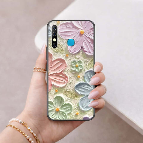 Infinix Hot 8 Cover - Floral Series 4 - HQ Ultra Shine Premium Infinity Glass Soft Silicon Borders Case