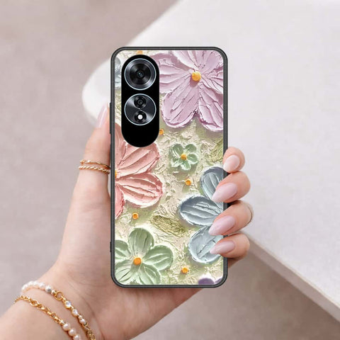 Oppo A60 Cover - Floral Series 4 - HQ Ultra Shine Premium Infinity Glass Soft Silicon Borders Case