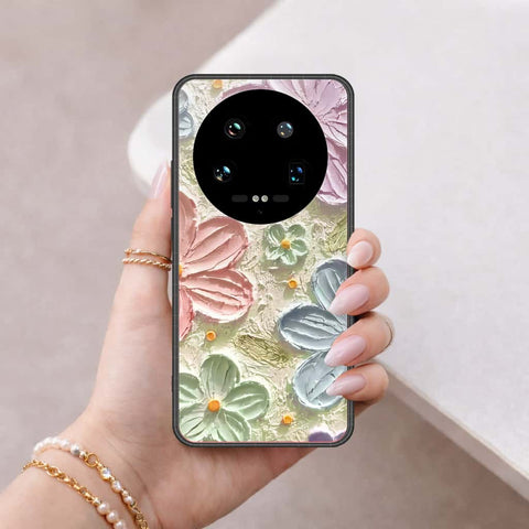 Xiaomi 14 Ultra Cover - Floral Series 4 - HQ Ultra Shine Premium Infinity Glass Soft Silicon Borders Case