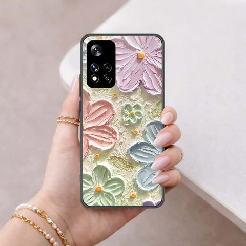 Xiaomi 11i HyperCharge Cover - Floral Series 4 - HQ Ultra Shine Premium Infinity Glass Soft Silicon Borders Case