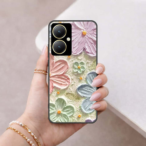 Vivo Y35 Plus Cover - Floral Series 4 - HQ Ultra Shine Premium Infinity Glass Soft Silicon Borders Case