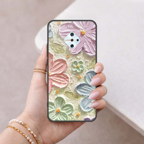 Vivo Y9s Cover - Floral Series 4 - HQ Ultra Shine Premium Infinity Glass Soft Silicon Borders Case